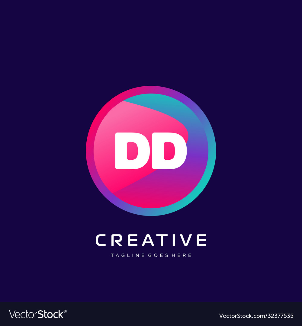 Dd initial logo with colorful template