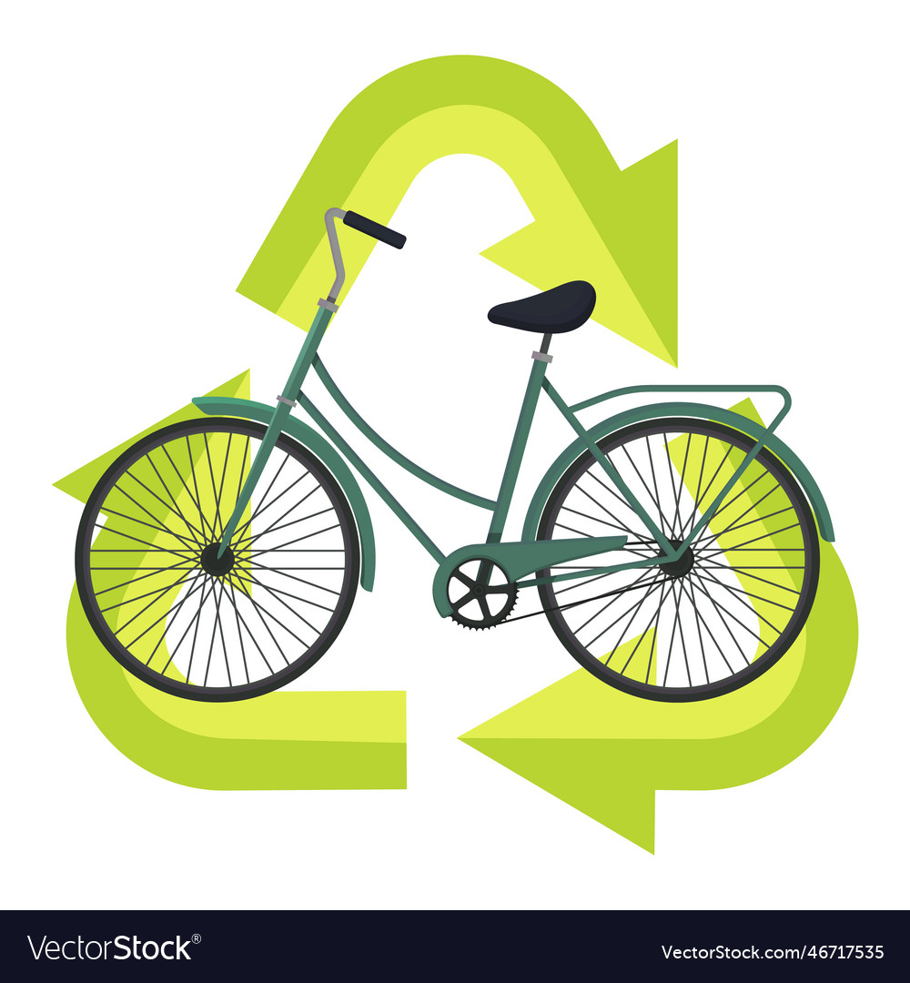 Green nature eco bike for logo design ecology