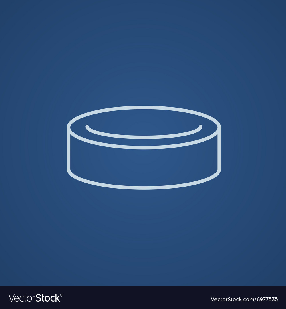 Hockey puck line icon Royalty Free Vector Image
