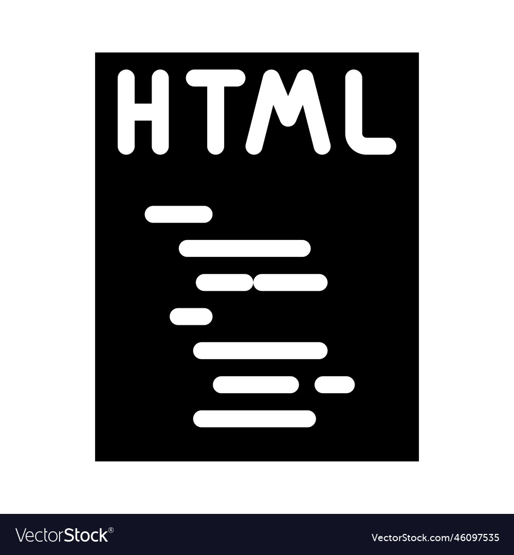 Html file format document glyph icon