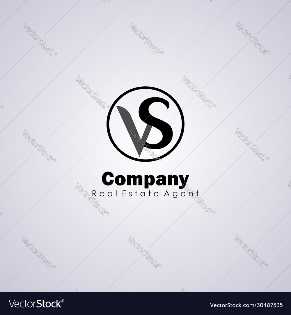 Letter vs alphabetic logo design template ellipse