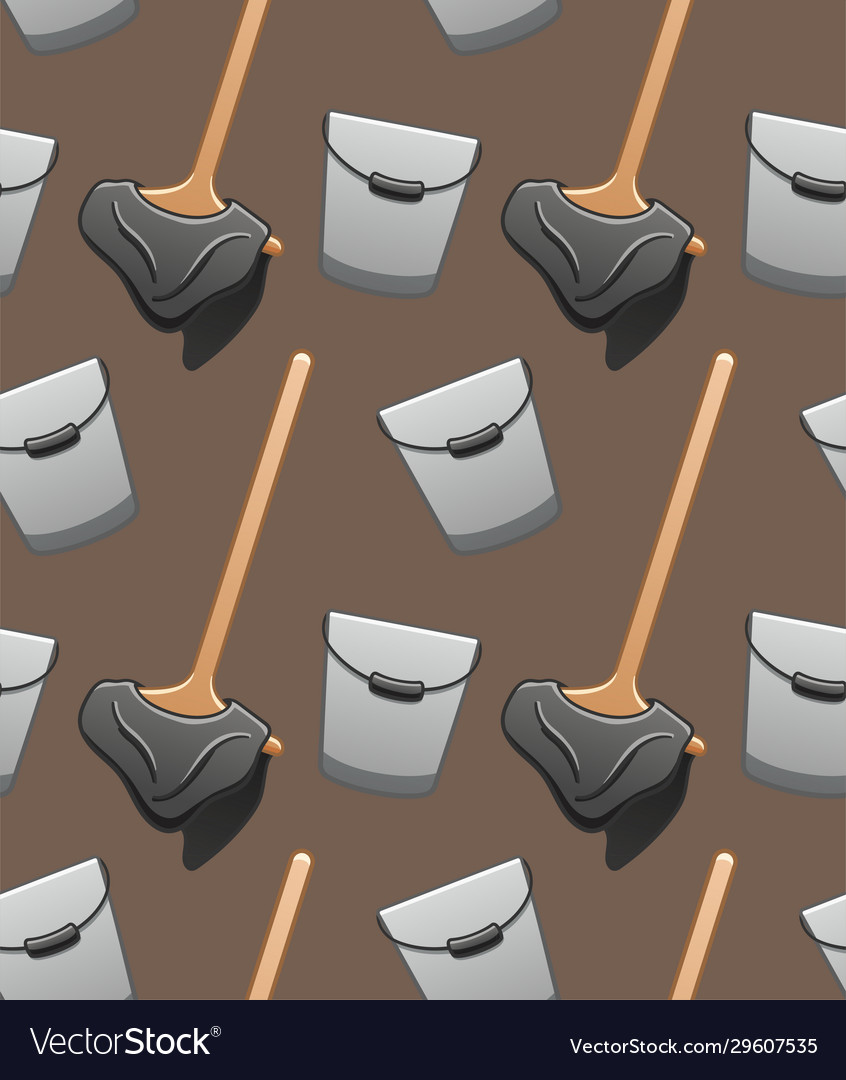 Mops with and rags metal buckets pattern