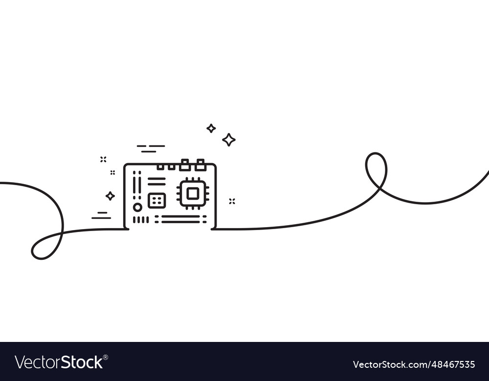 Motherboard line icon computer component hardware