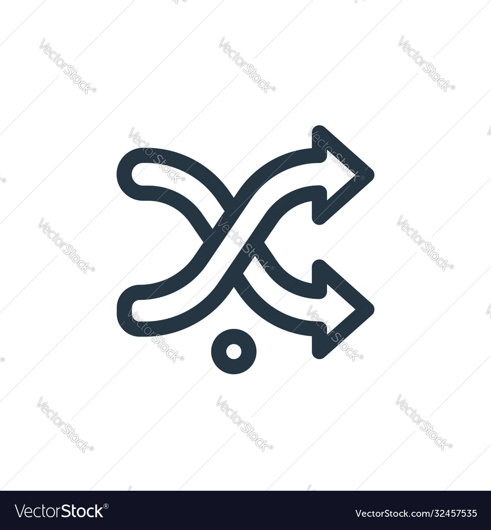 Random icon isolated on white background outline vector image Random icon isolated on white background outline