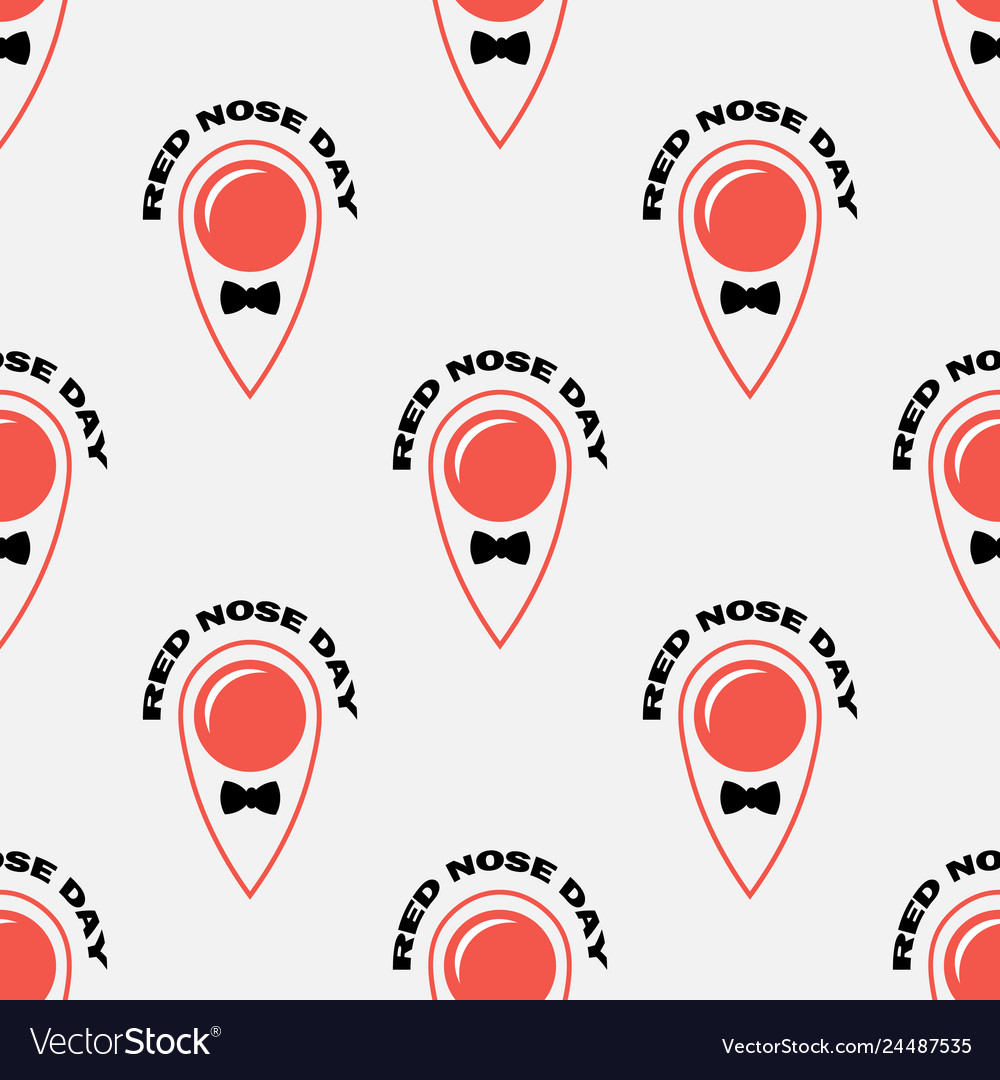 Red nose day seamless pattern fun print Vector Image Red nose day seamless pattern fun print