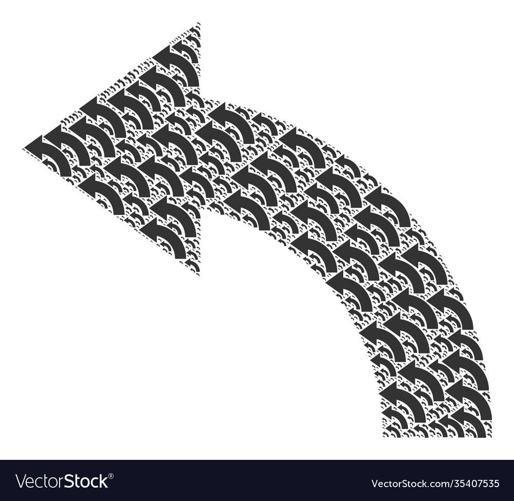 Rotate left recursion mosaic itself icons vector image Rotate left recursion mosaic itself icons