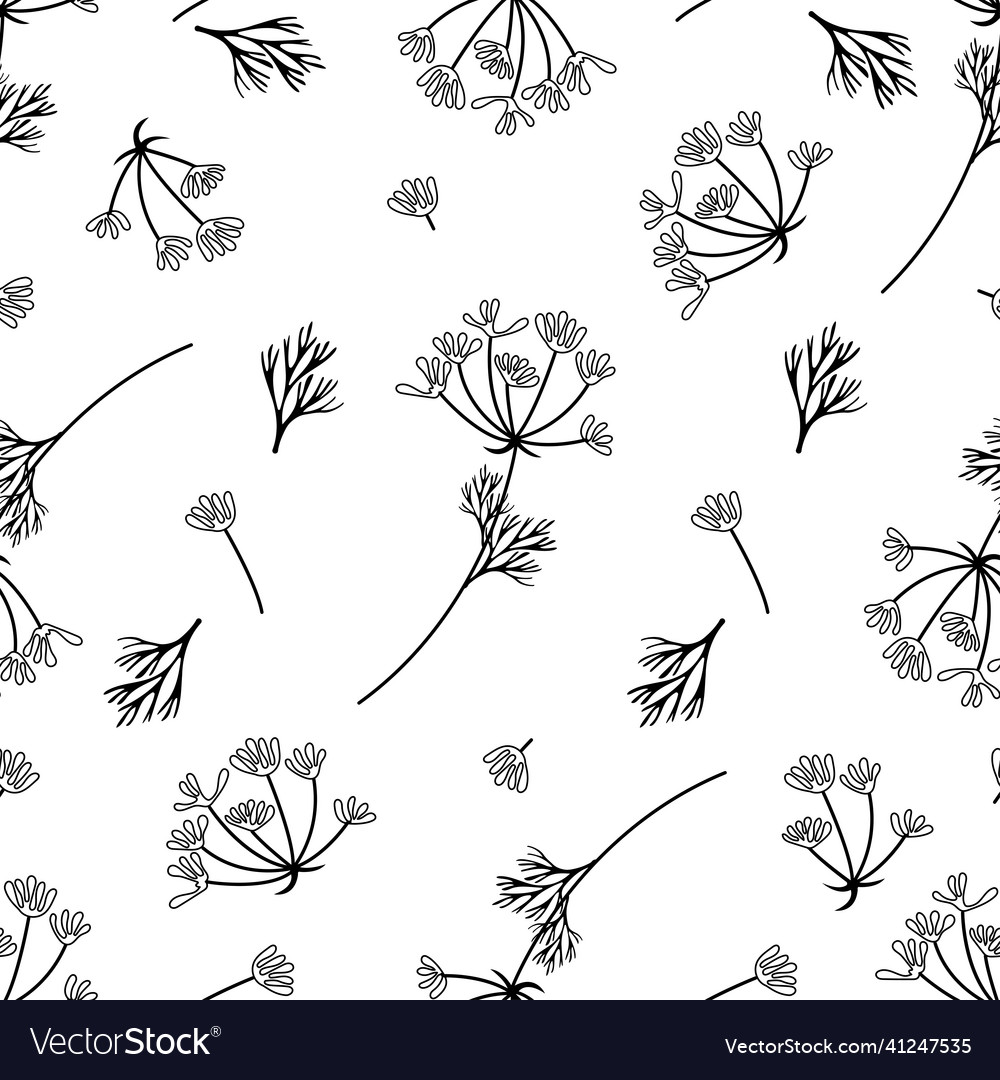 Seamless pattern of dill branches Vector Image Seamless pattern of dill branches