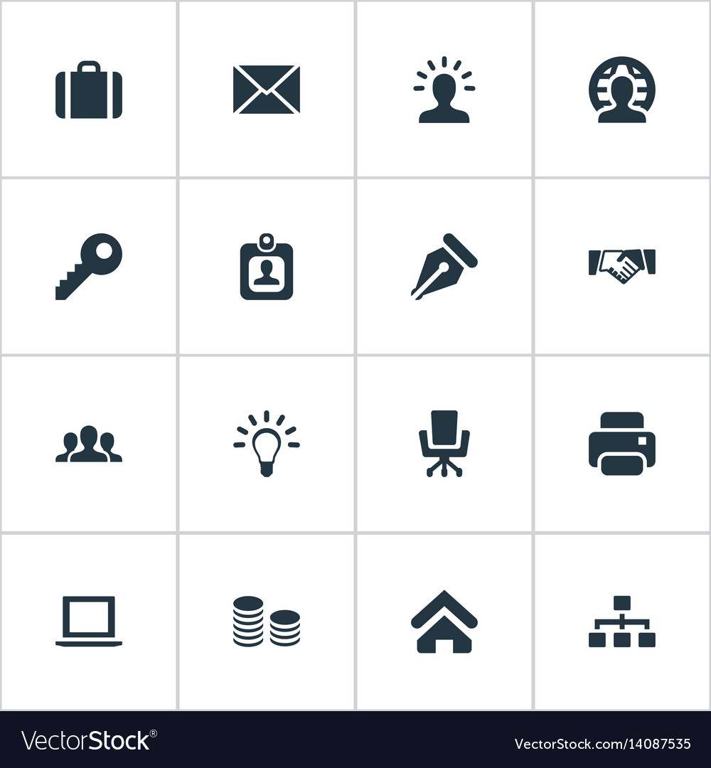 Set of simple business icons
