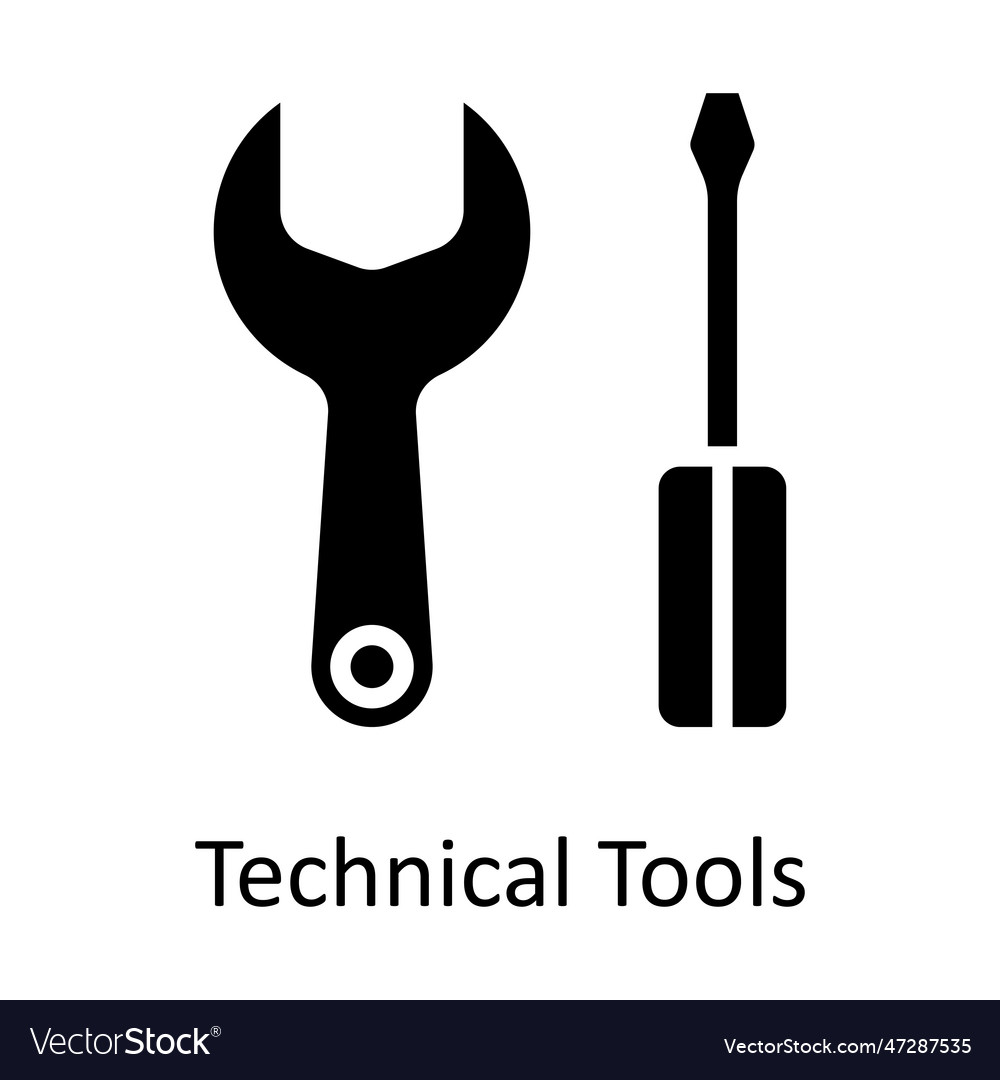 Technical tools solid icon design