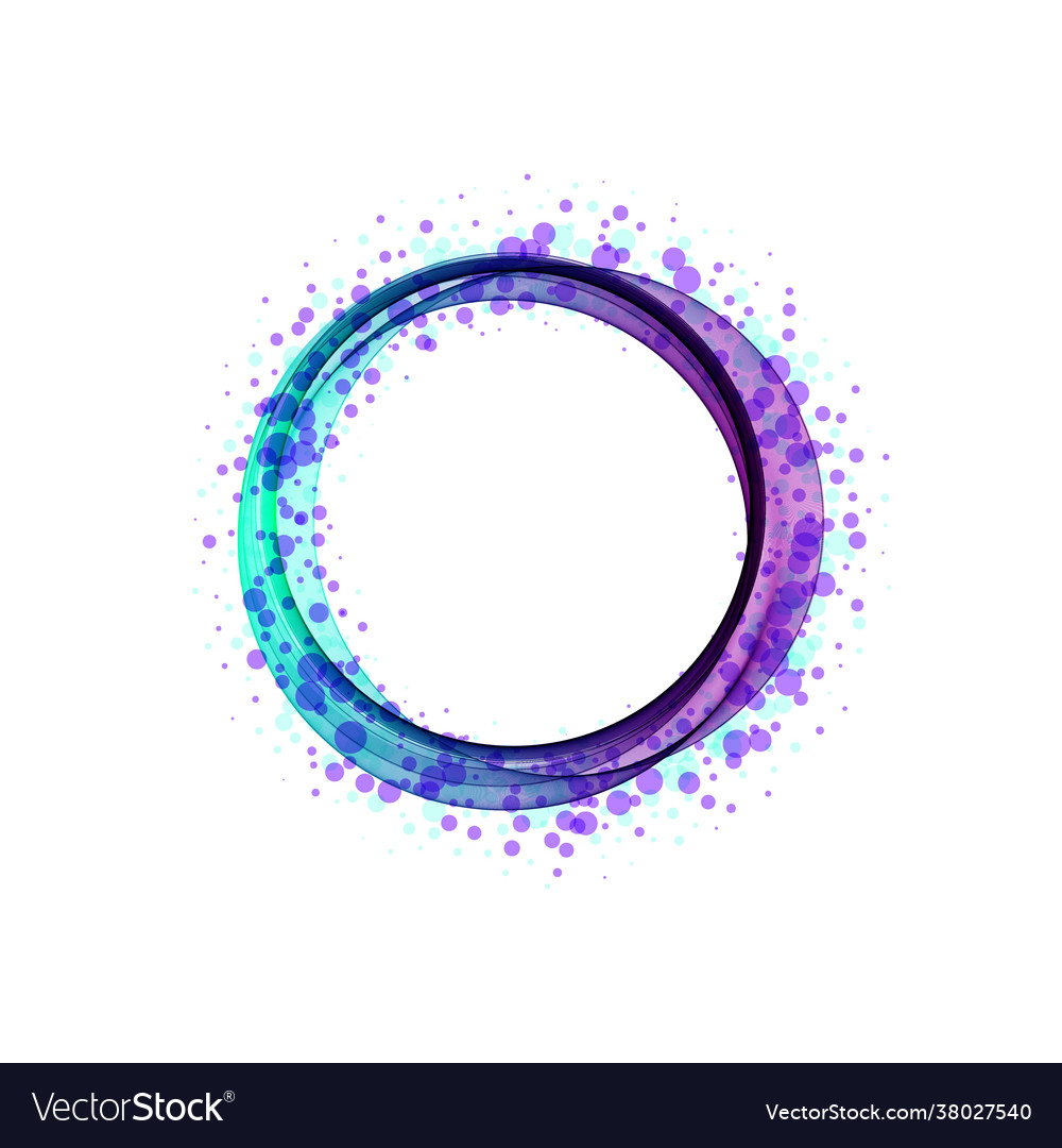 Abstract bright color wave in shape circle