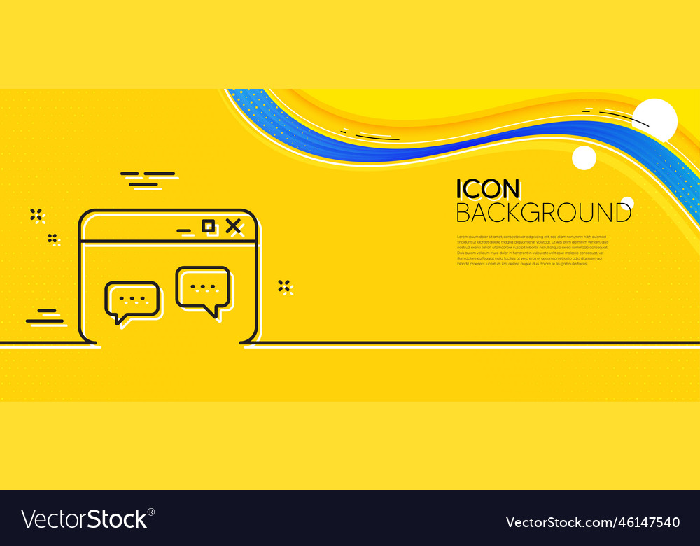 Browser window line icon chat speech bubbles vector image Browser window line icon chat speech bubbles