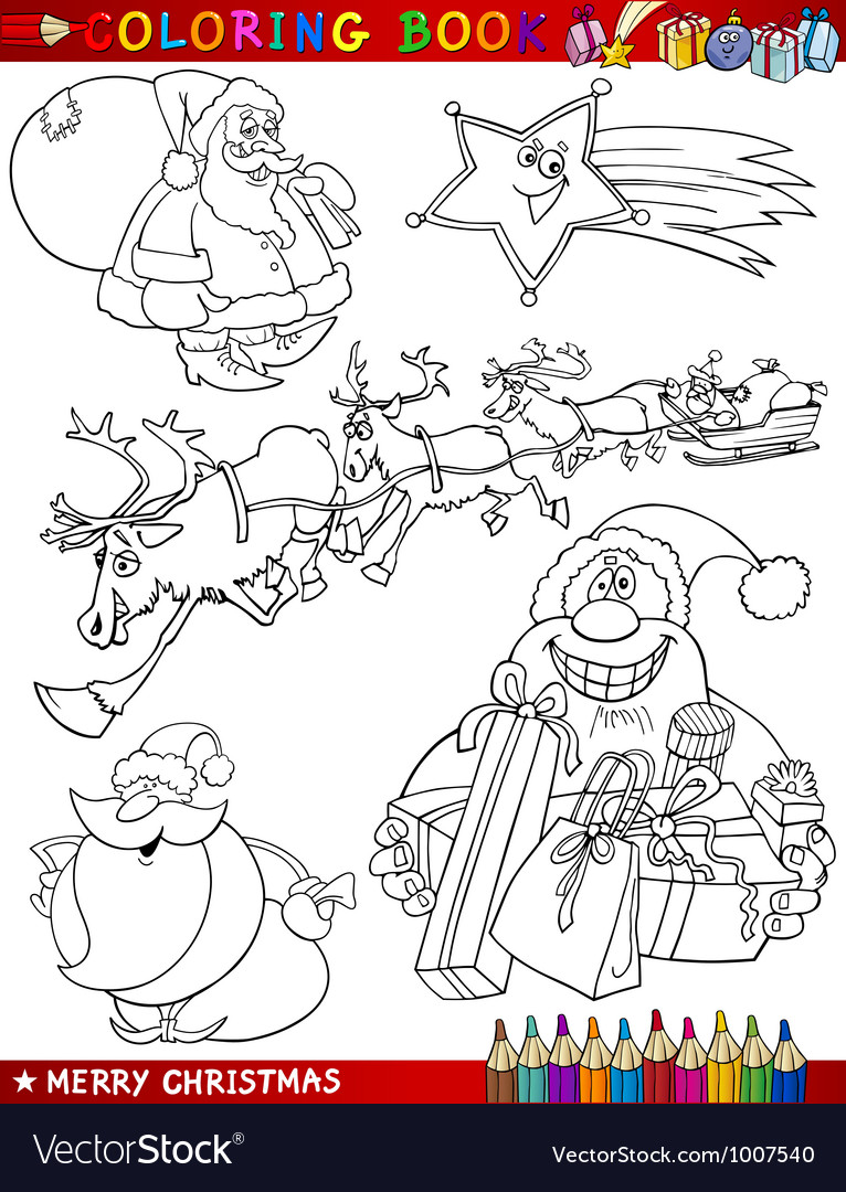 Cartoon christmas themes for coloring