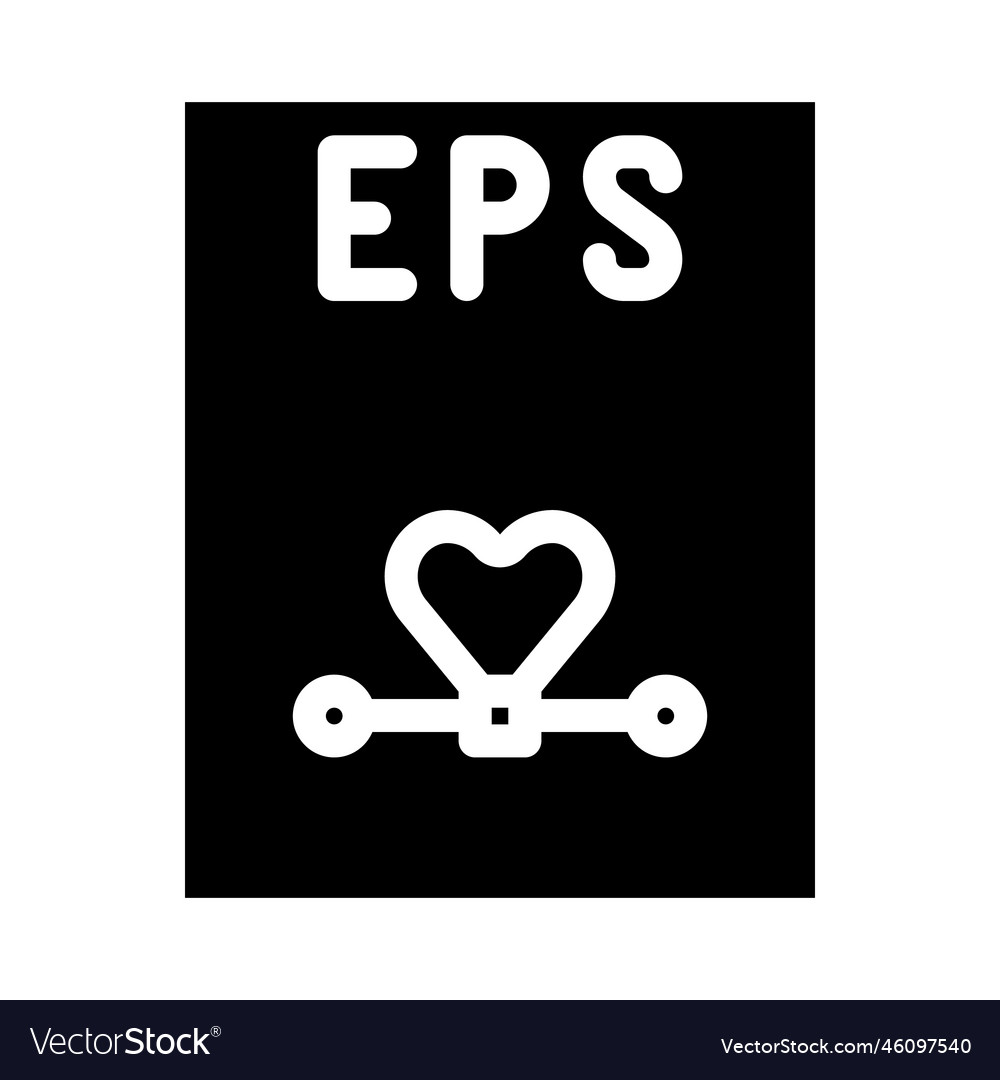 Eps file format document glyph icon vector image Eps file format document glyph icon