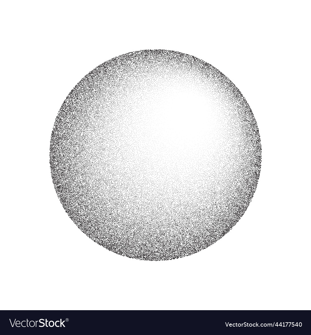 Grain circle gradient stippled round shape vector image Grain circle gradient stippled round shape