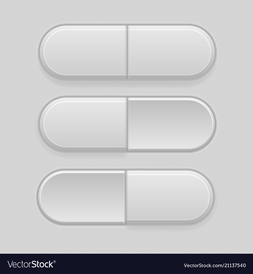 Interface buttons gray 3d elements