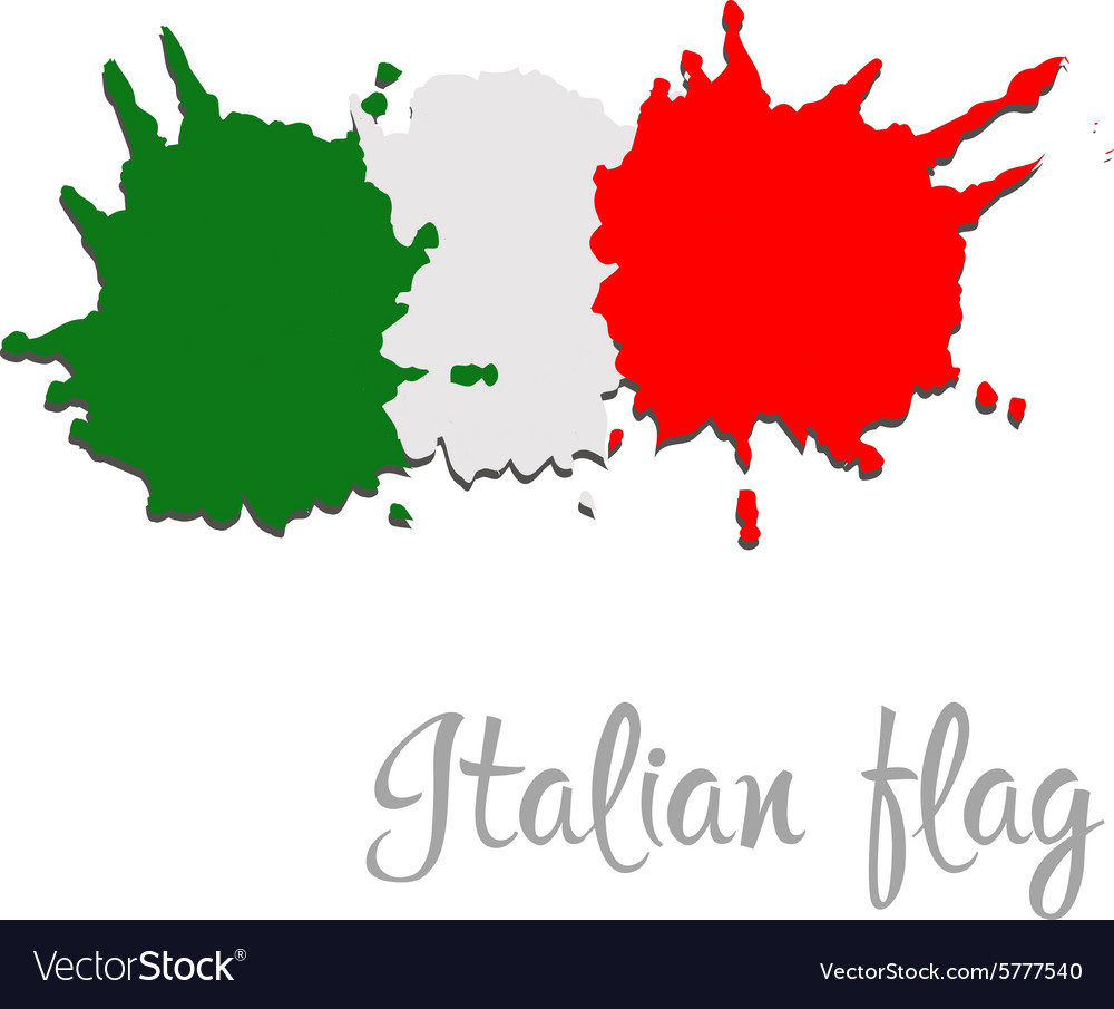 Italy Flag Painted By Brush Hand Paints Art Flag Vector Image