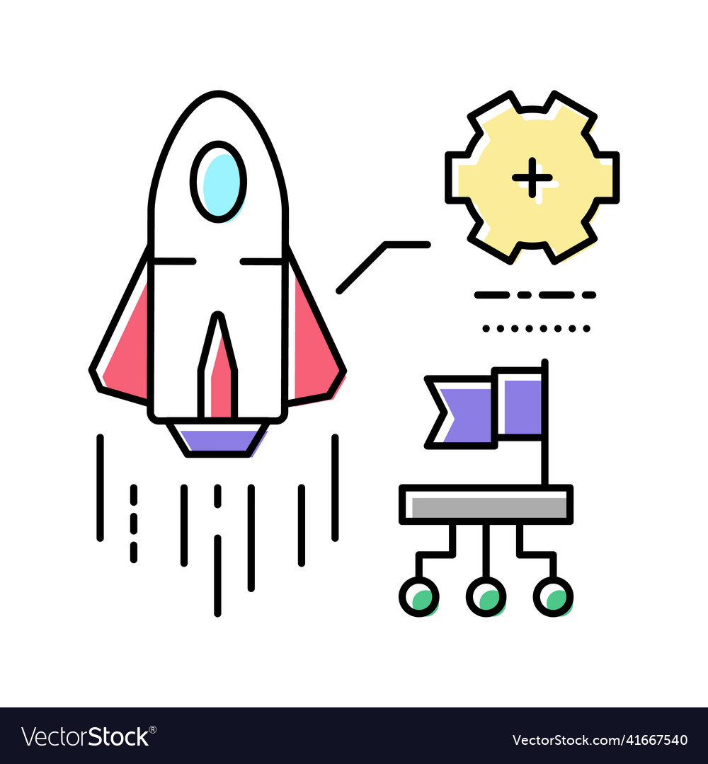 Launch startup color icon vector image Launch startup color icon