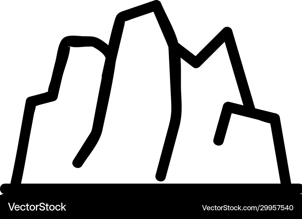 Mountain range icon isolated contour Royalty Free Vector