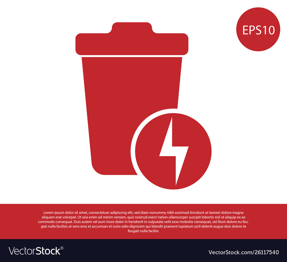 Red lightning with trash can icon isolated Vector Image Red lightning with trash can icon isolated