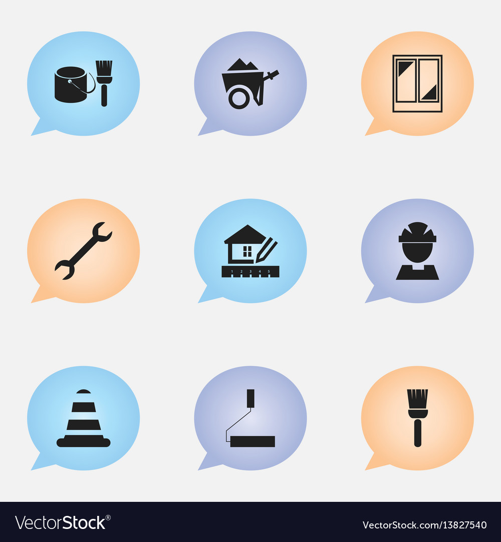 Set of 9 editable structure icons includes vector image Set of 9 editable structure icons includes