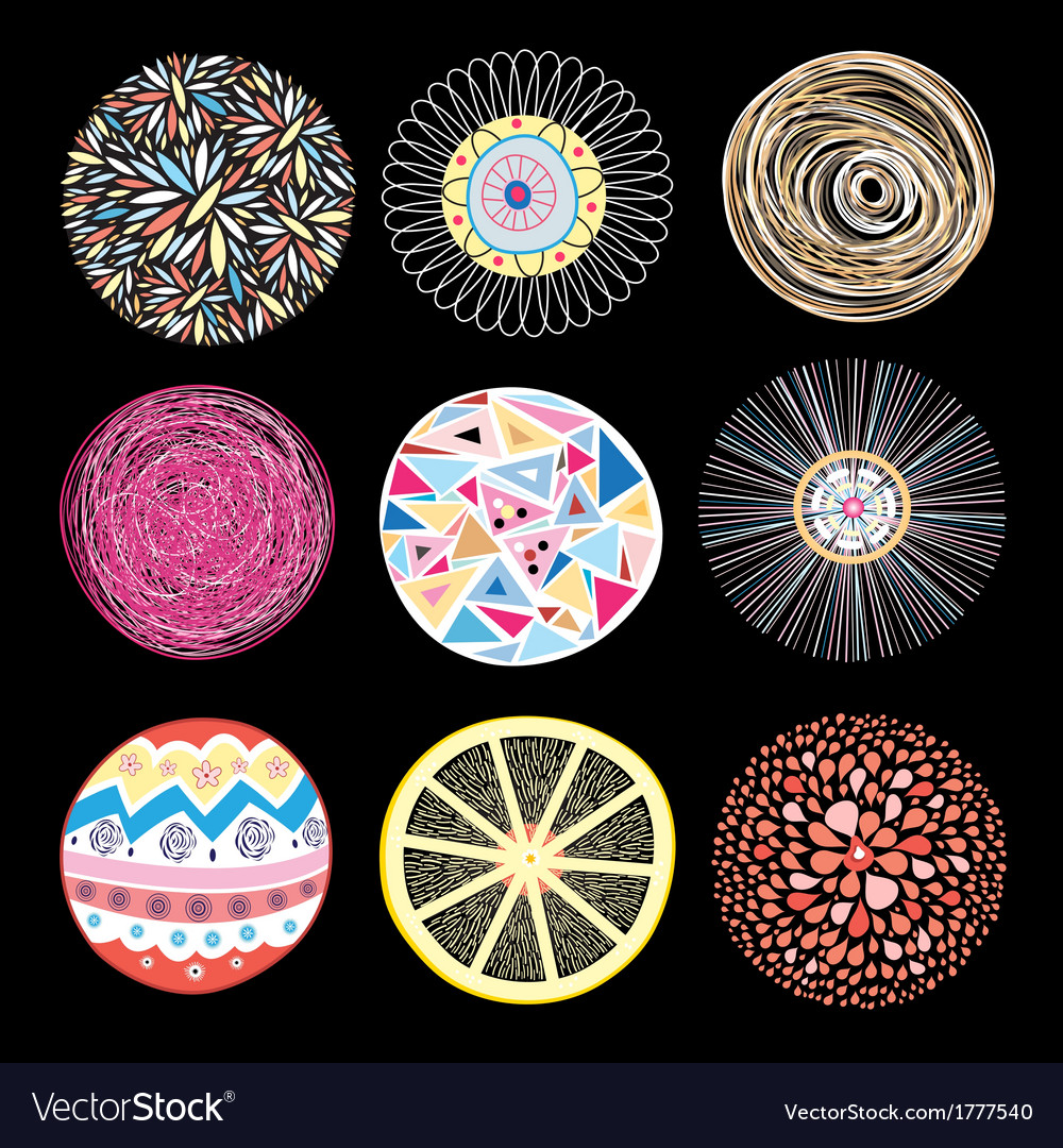 Set of patterns different circles