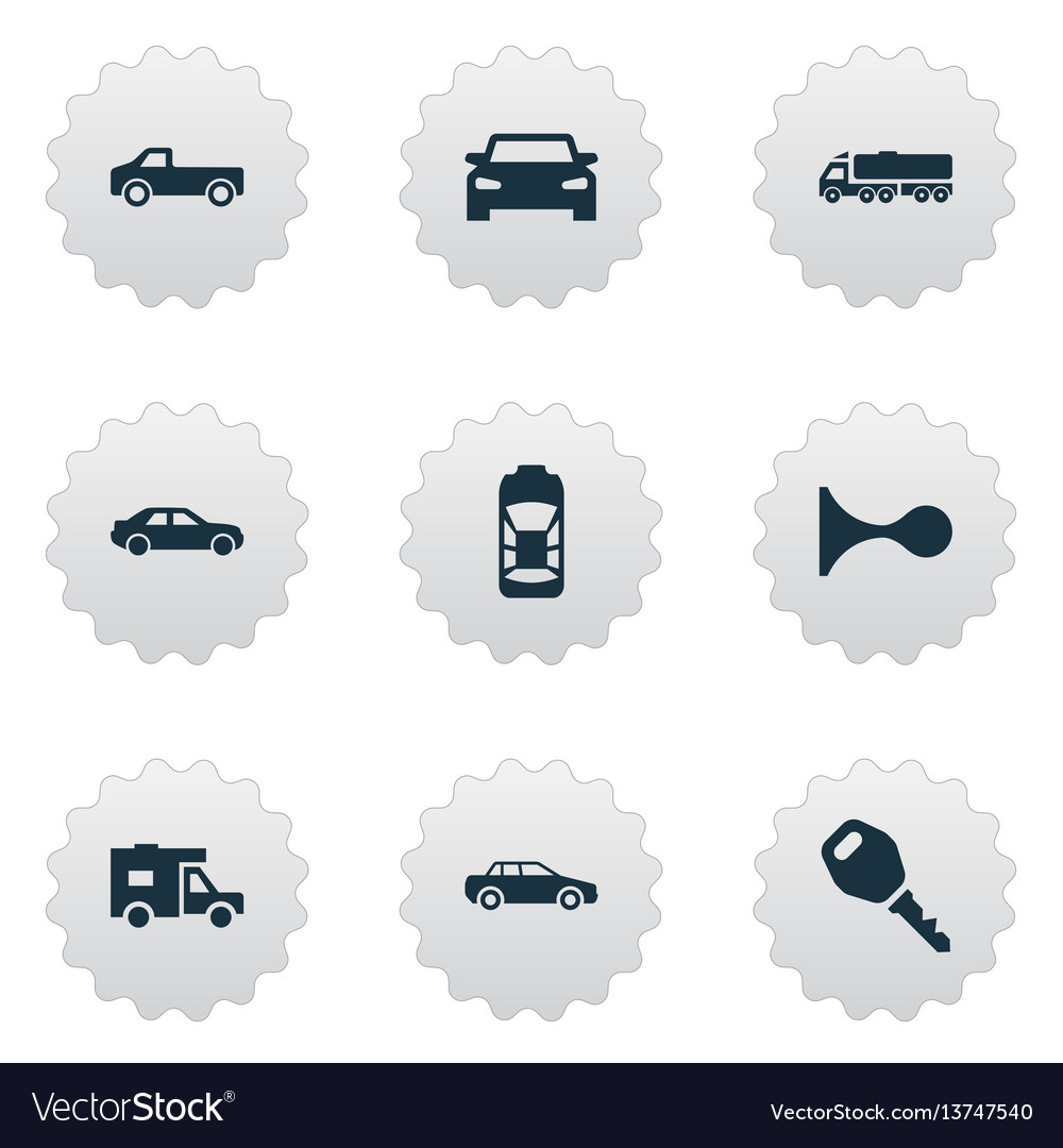 Set of simple automobile icons Vector Image Set of simple automobile icons