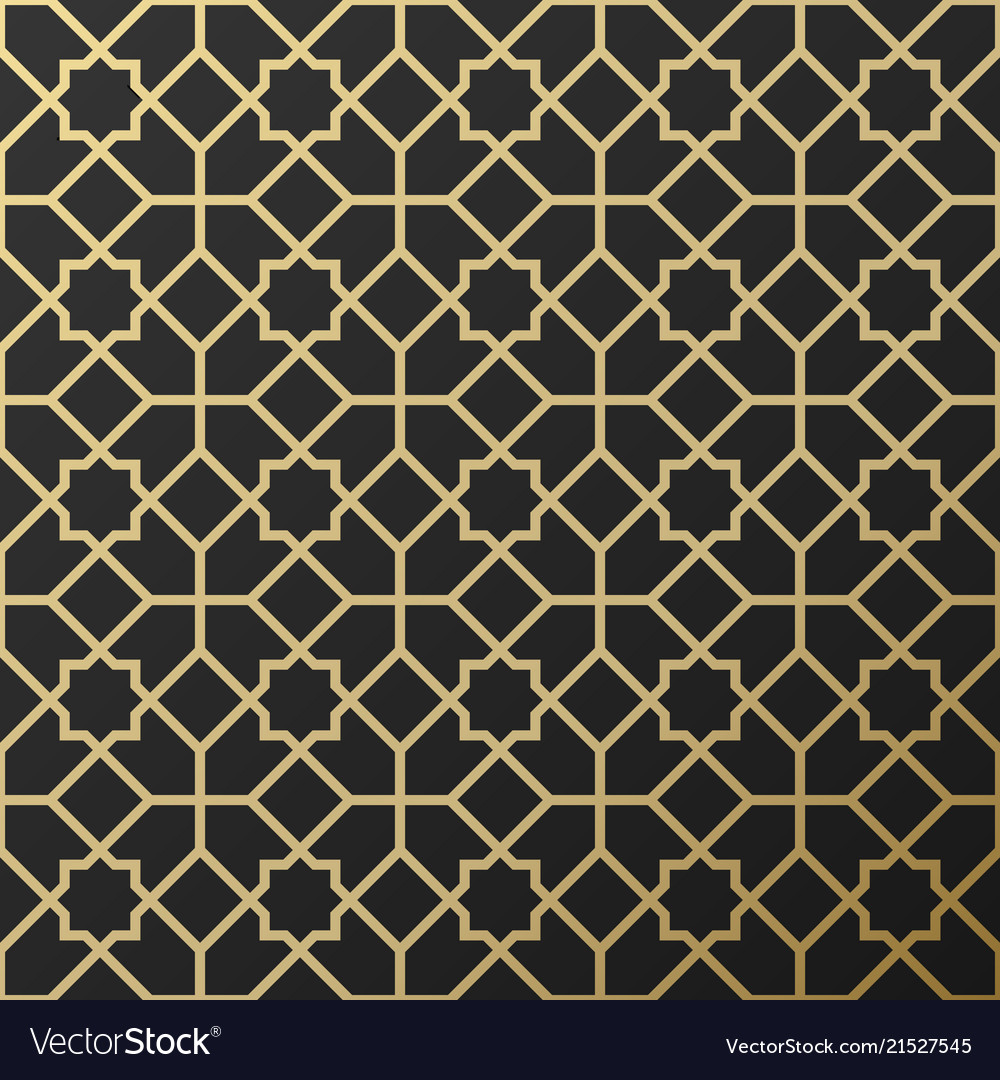 Background with seamless pattern in islamic style vector image Background with seamless pattern in islamic style