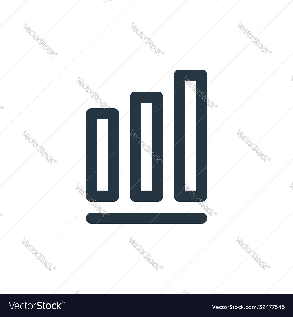 Bar graph icon isolated on white background vector image Bar graph icon isolated on white background