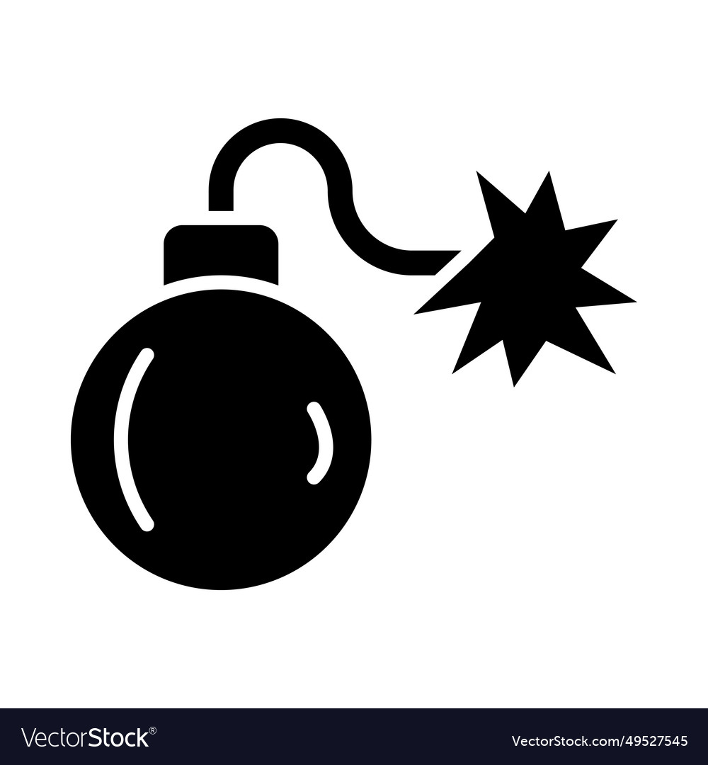 Bomb glyph icon for personal and commercial use