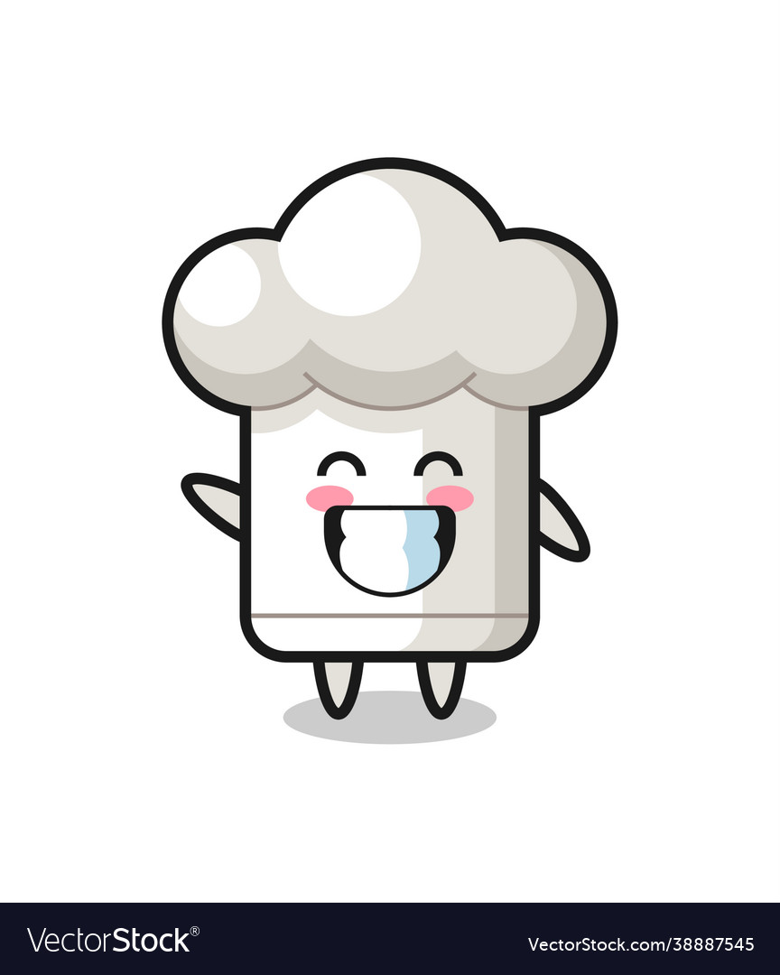 Chef hat cartoon character doing wave hand gesture