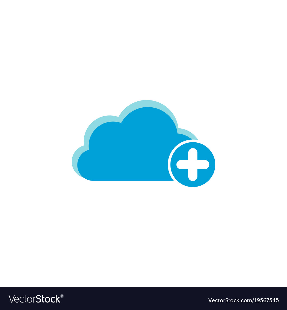 Cloud computing icon plus