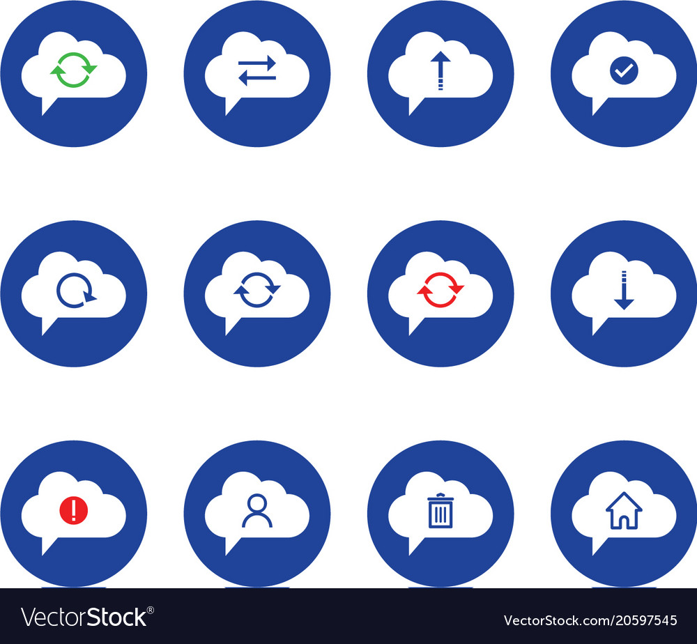 Cloud computing icon set outline includes