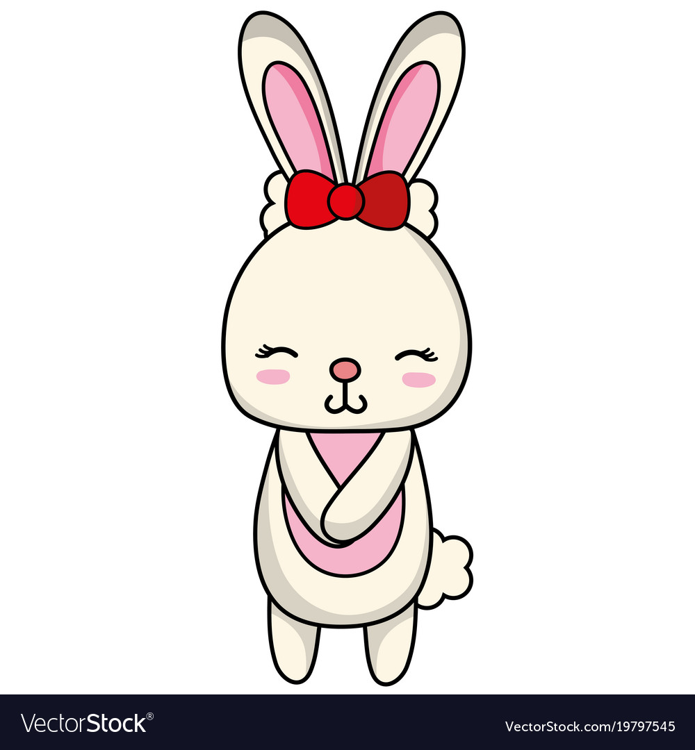 Cute and shy rabbit female wild animal Royalty Free Vector Cute and shy rabbit female wild animal Royalty Free Vector