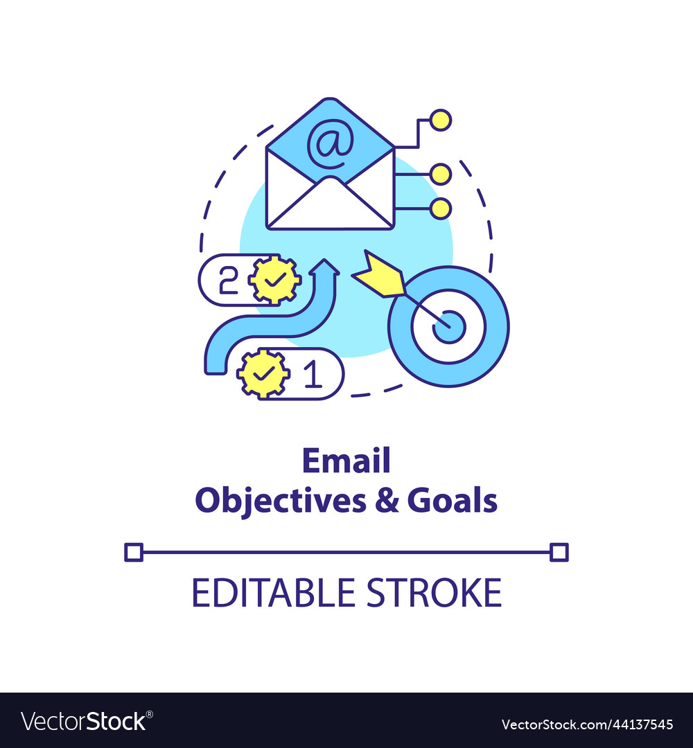 Email objectives and goals concept icon