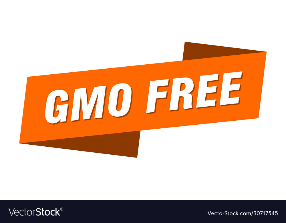 Gmo free banner template ribbon label