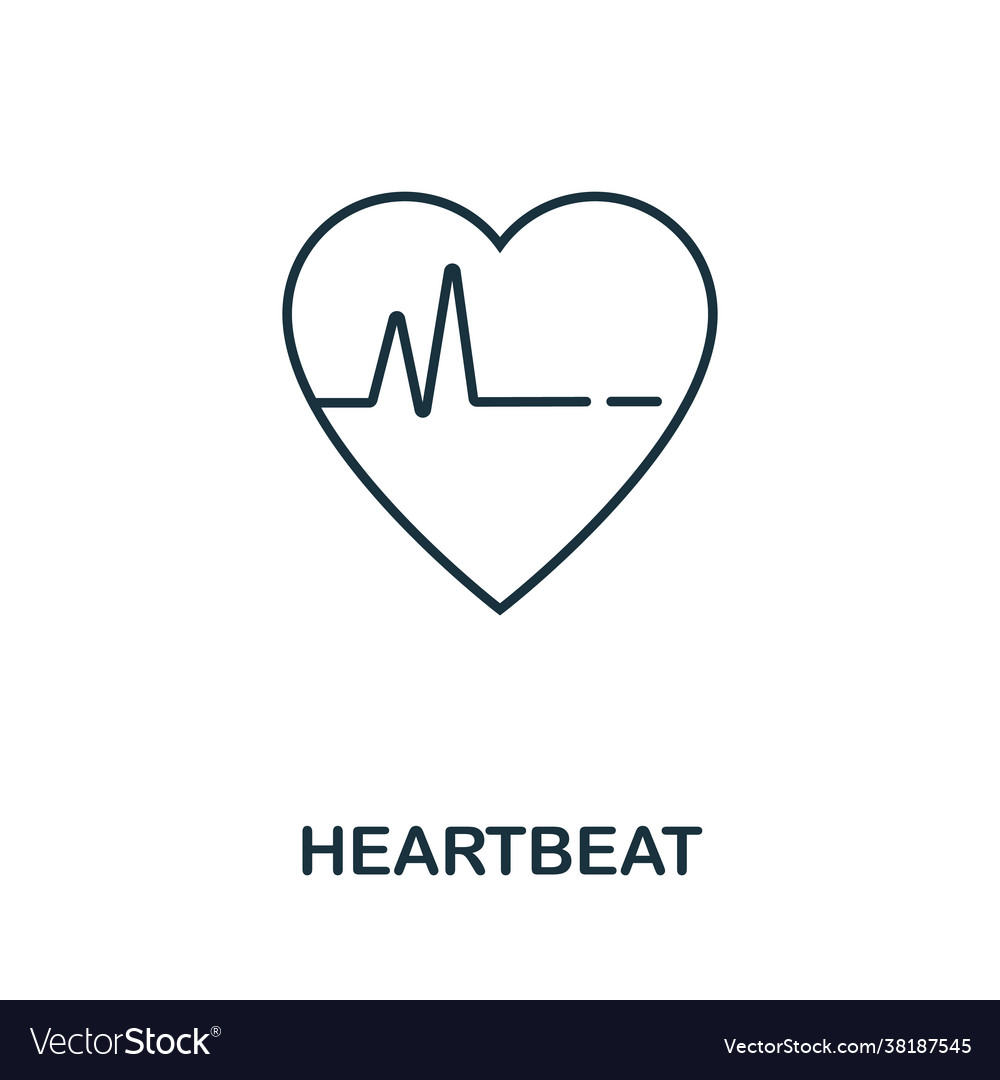 Heartbeat line icon thin style element from Vector Image Heartbeat line icon thin style element from