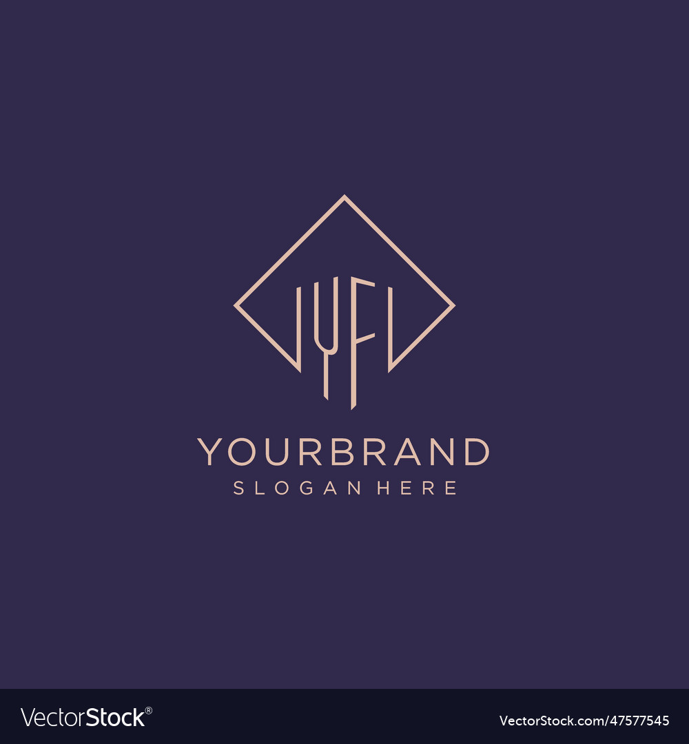 Initials yf logo monogram with rectangle style