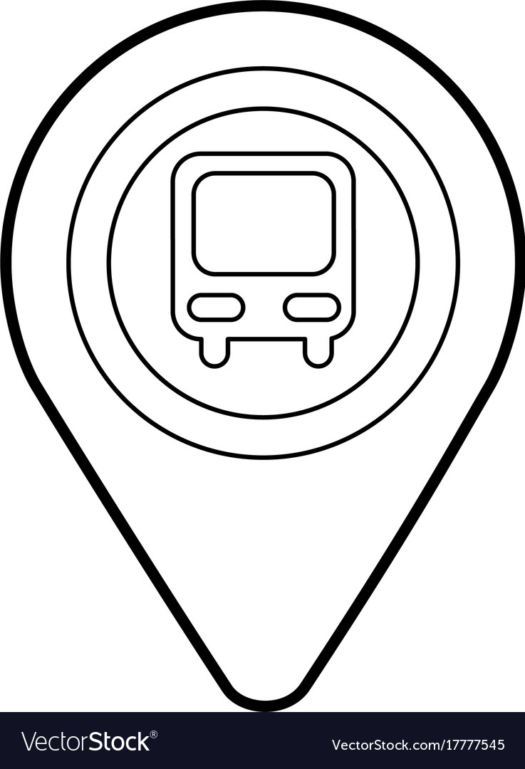 Kartenzeiger mit Symbol-Busstation für Standort