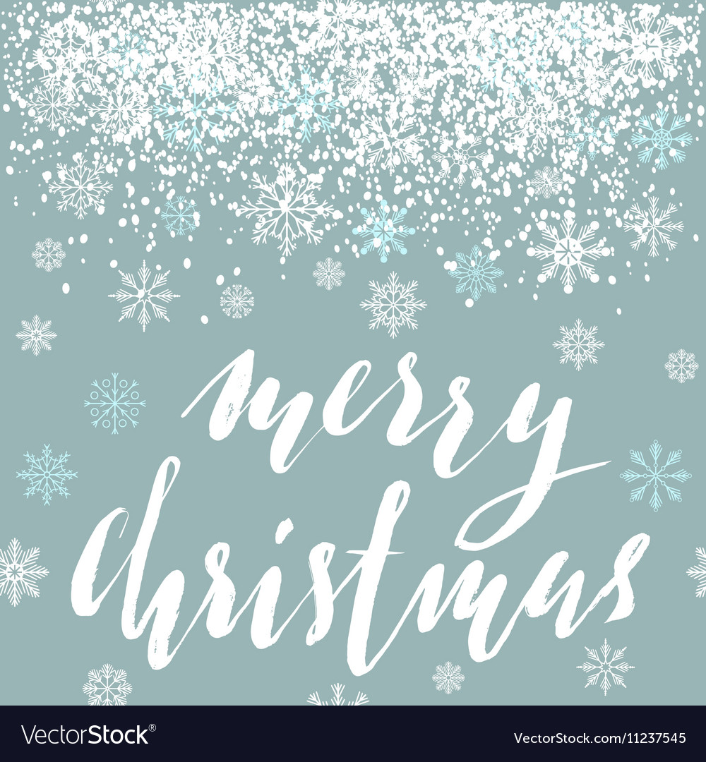 Merry christmas lettering design with white Vector Image