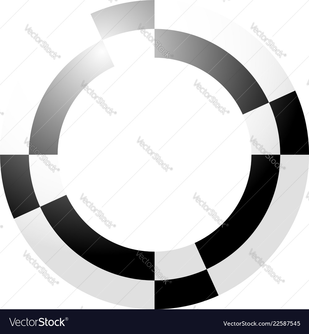 Monochrome Checkered Circle Pattern