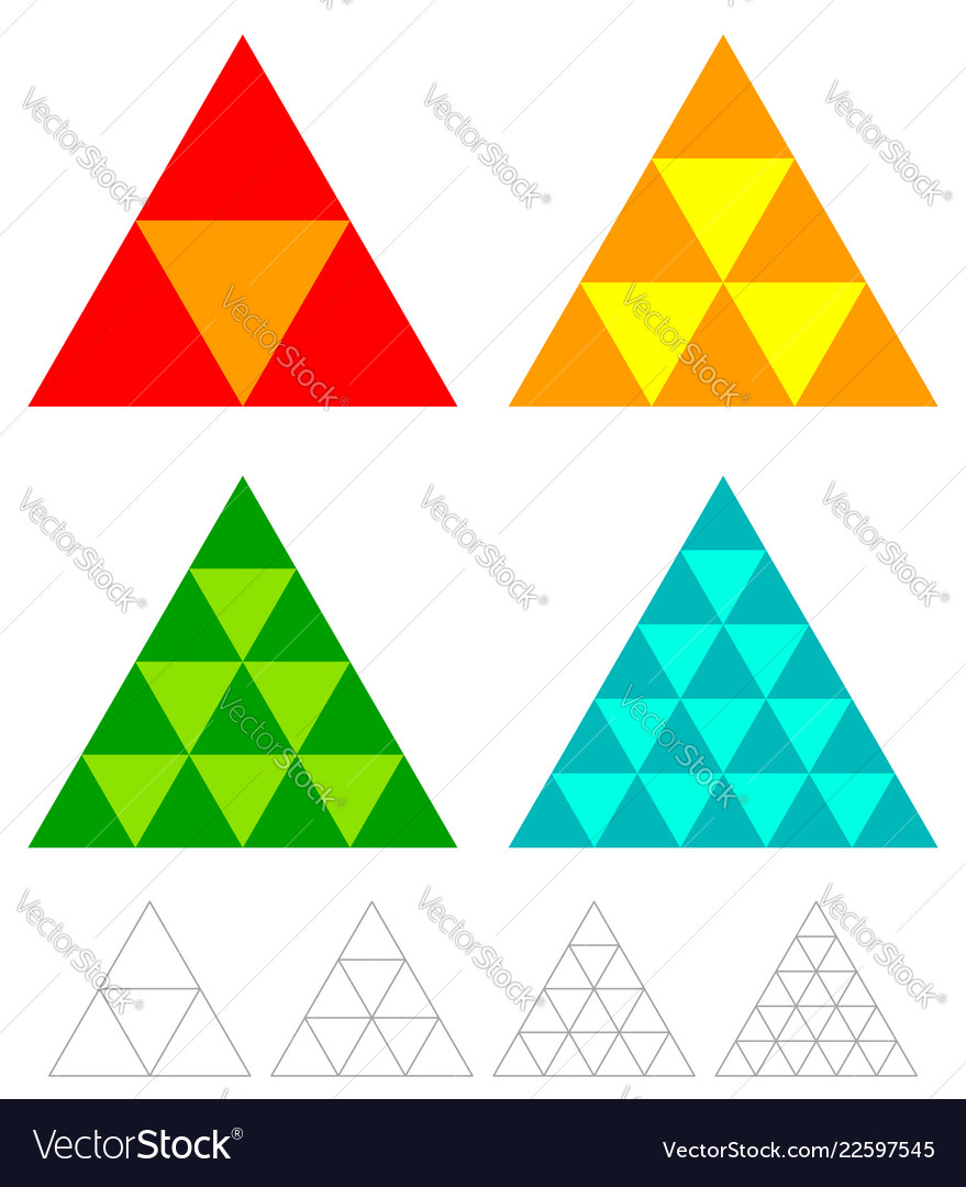 Mosaic triangle elements with wireframe grid