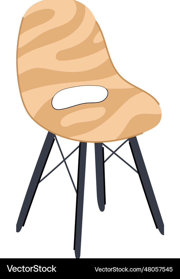 Object wooden chair cartoon Royalty Free Vector Image