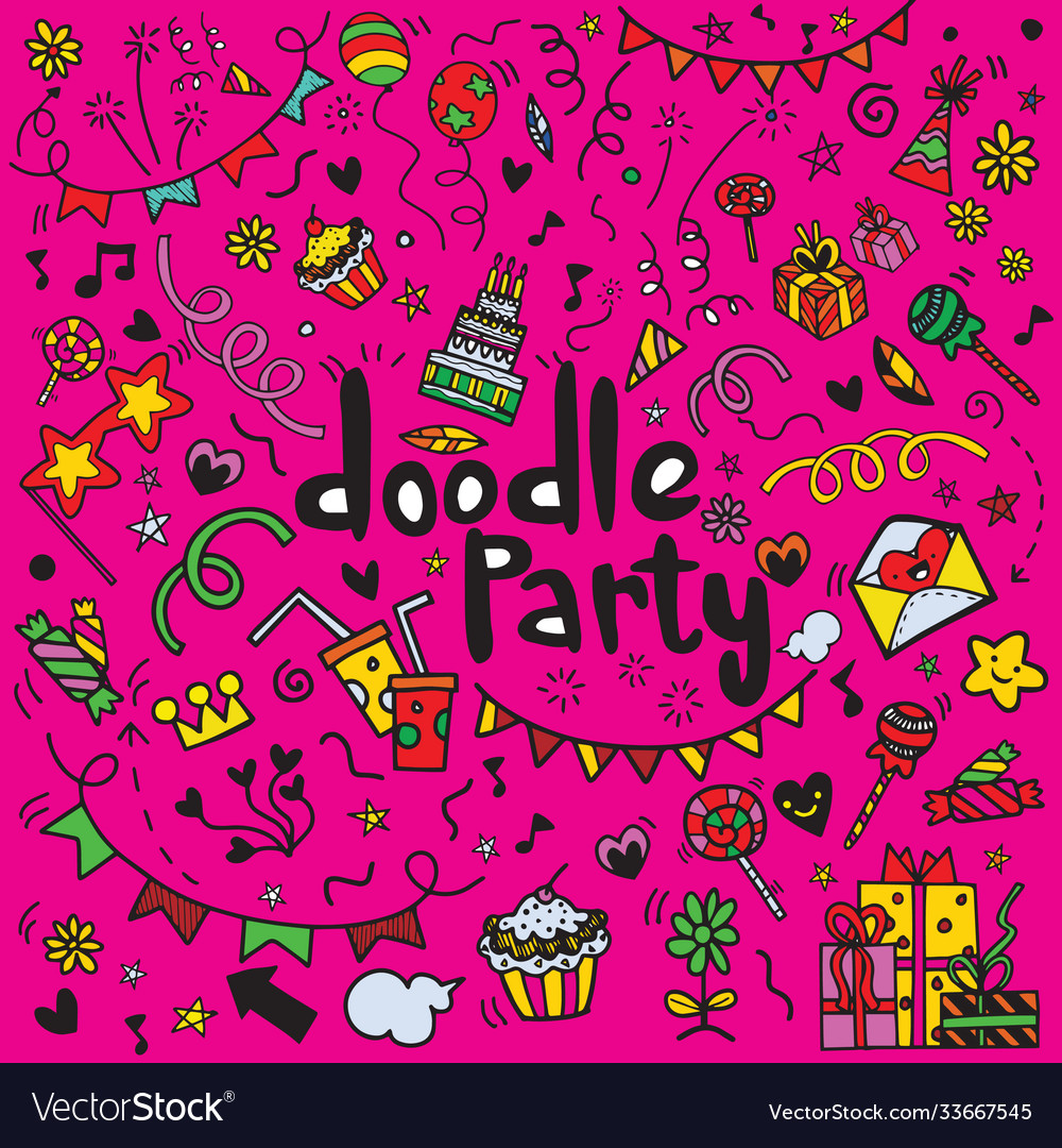 Objects and symbols on party element Vector Image Objects and symbols on party element