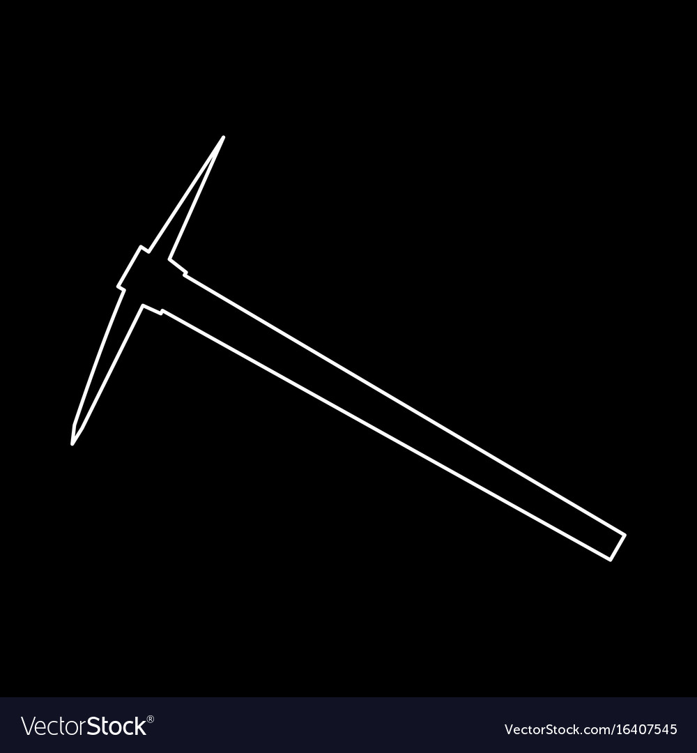 Pickaxe white color path icon