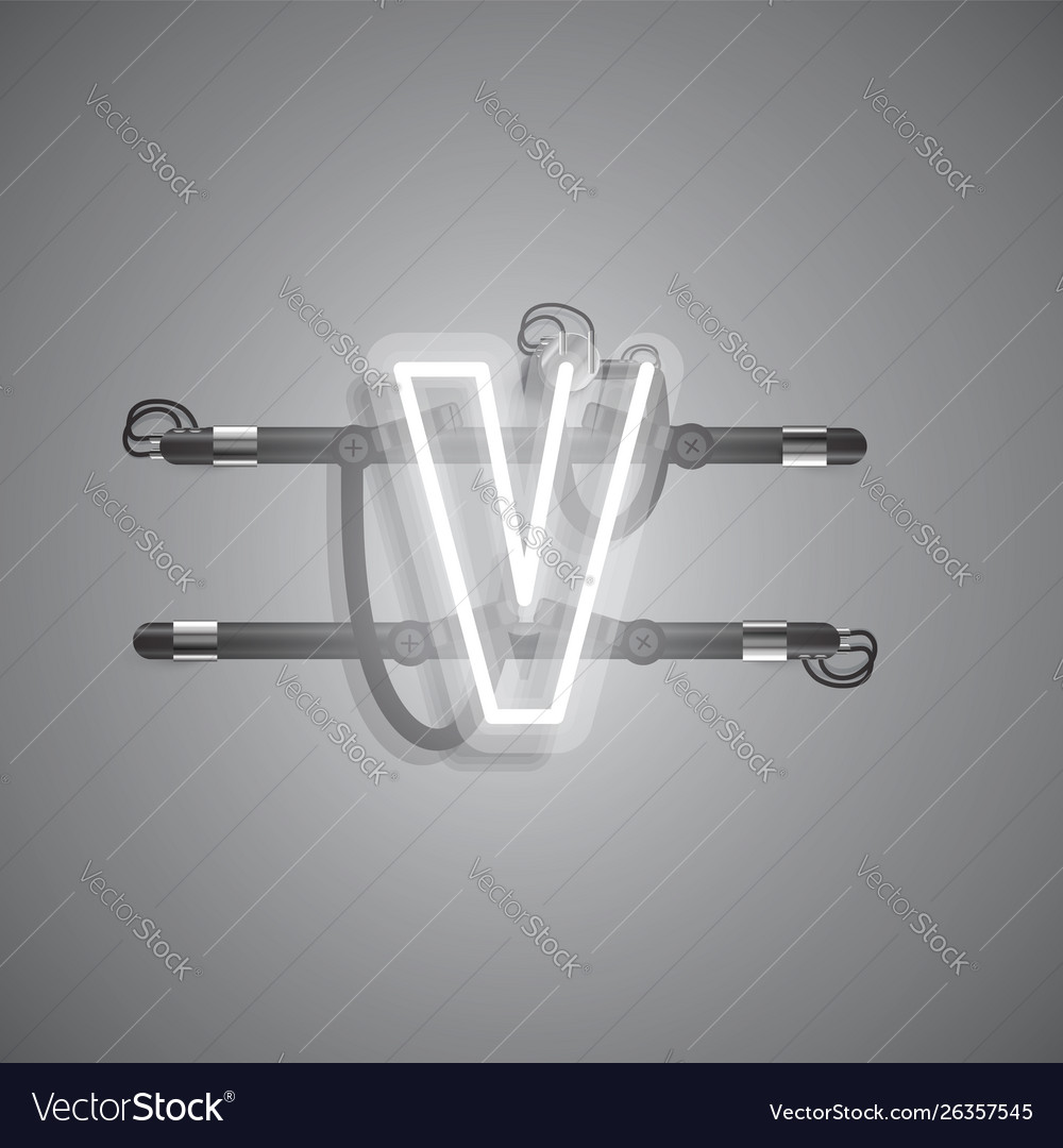 Realistic neon character with wires and console vector image Realistic neon character with wires and console