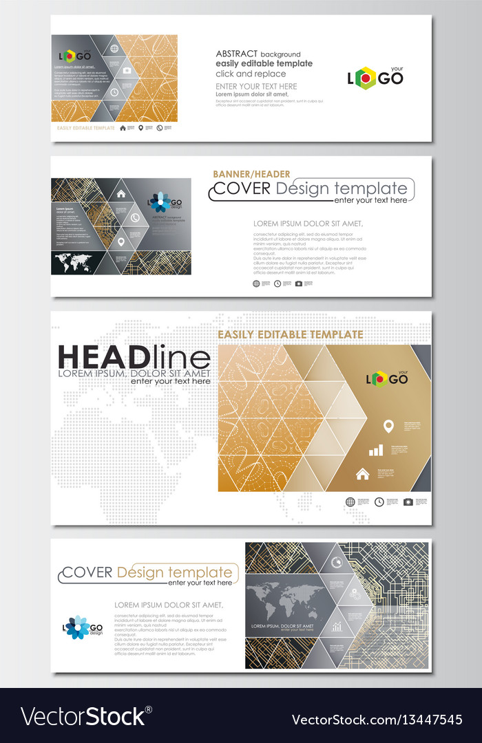 Social Media And Email Headers Set Modern Banners Vector Image