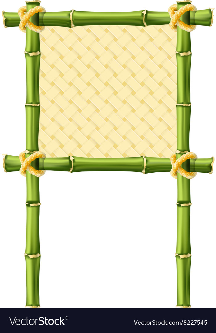 Square bamboo frame with wicker background