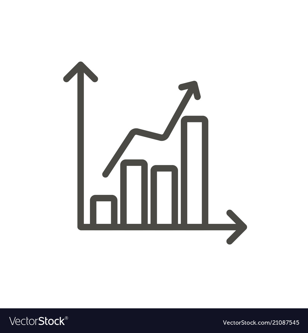 Statistic Chart Icon Line Graph Symbol Royalty Free Vector