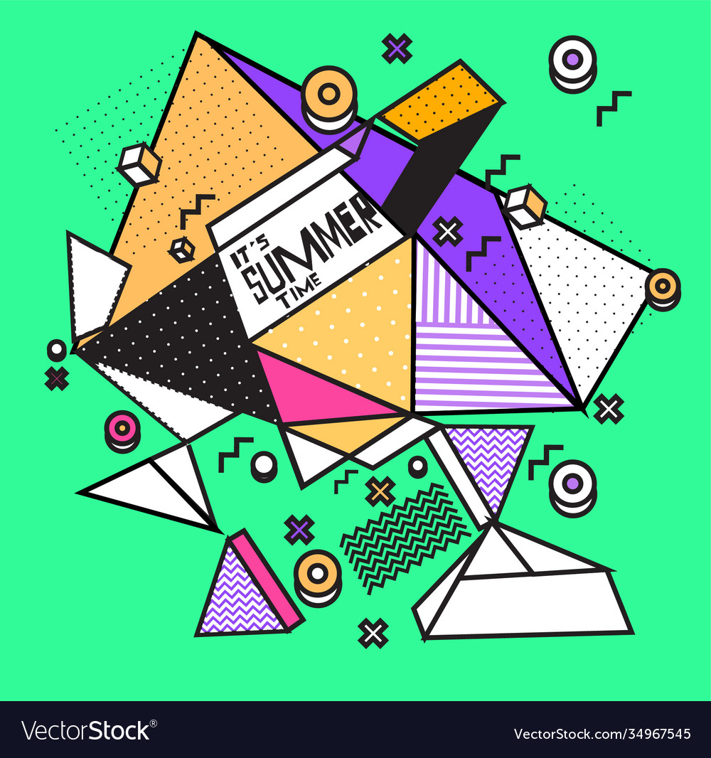 Triangle geometric forms for summer design event vector image Triangle geometric forms for summer design event