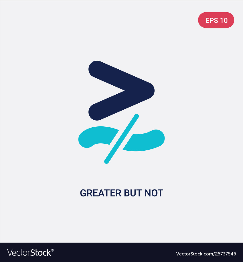 Two color greater but not equivalent icon from